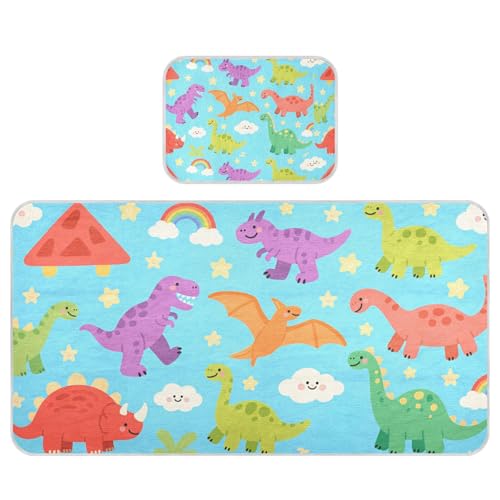 miaozhen Kühlender Baby-Matratzenschoner, wasserdicht, 71,1 x 132,1 cm, waschbar, Cartoon, niedlicher Dinosaurier, Stegosaurus, blau-rot, waschbar, für Kinder, Erwachsene miaozhen Kühlender Baby-Matratzenschoner, wasserdicht, 71,1 x 132,1 cm, waschbar, Cartoon, niedlicher Dinosaurier, Stegosaurus, blau-rot, waschbar, für Kinder, Erwachsene von miaozhen