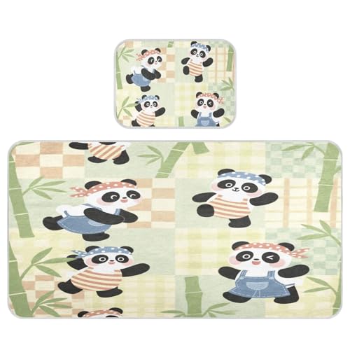 miaozhen Kühlender Baby-Matratzenschoner für Kinderbett, 71,1 x 132,1 cm, atmungsaktiv, Cartoon-Motiv, niedliches Karomuster, Grün, Panda, waschbar, für Babys und Kleinkinder miaozhen Kühlender Baby-Matratzenschoner für Kinderbett, 71,1 x 132,1 cm, atmungsaktiv, Cartoon-Motiv, niedliches Karomuster, Grün, Panda, waschbar, für Babys und Kleinkinder von miaozhen