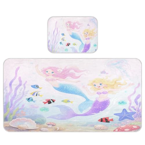 miaozhen Kühlender Matratzenschoner für Babybett, 71,1 x 132,1 cm, wiederverwendbar, Dreamy Underwater Mermaid Qualle, Violett, gepolstertes Kinderbett für Kinder, Erwachsene miaozhen Kühlender Matratzenschoner für Babybett, 71,1 x 132,1 cm, wiederverwendbar, Dreamy Underwater Mermaid Qualle, Violett, gepolstertes Kinderbett für Kinder, Erwachsene von miaozhen