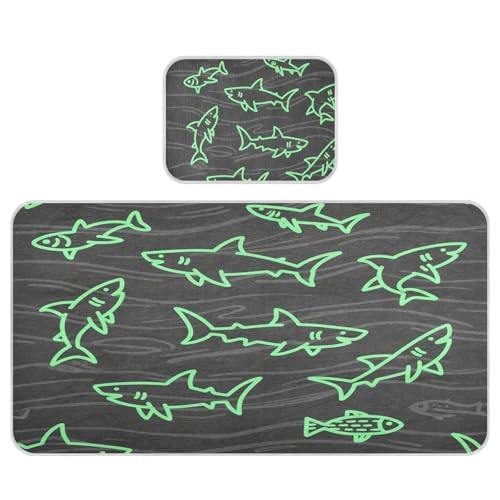 miaozhen Kühlender Matratzenschoner für Babybett, 71,1 x 132,1 cm, wiederverwendbar, wütende Tiere, Hai, Fisch, fluoreszierend, Grün, Schwarz, Matratzenauflagen für Kinder, Erwachsene miaozhen Kühlender Matratzenschoner für Babybett, 71,1 x 132,1 cm, wiederverwendbar, wütende Tiere, Hai, Fisch, fluoreszierend, Grün, Schwarz, Matratzenauflagen für Kinder, Erwachsene von miaozhen