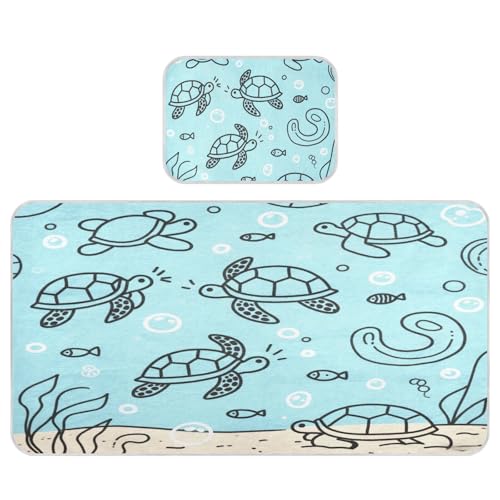 miaozhen Kühlender Matratzenschoner für Babybetten, 71,1 x 132,1 cm, waschbar, blaue Ozean-Schildkröte, waschbar, für Kinder, Erwachsene miaozhen Kühlender Matratzenschoner für Babybetten, 71,1 x 132,1 cm, waschbar, blaue Ozean-Schildkröte, waschbar, für Kinder, Erwachsene von miaozhen