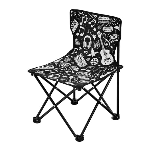 miaozhen Music Black and White Compact Ultralight Camping Chair Ultralight Portable Folding Chair Carry Bag Included von miaozhen
