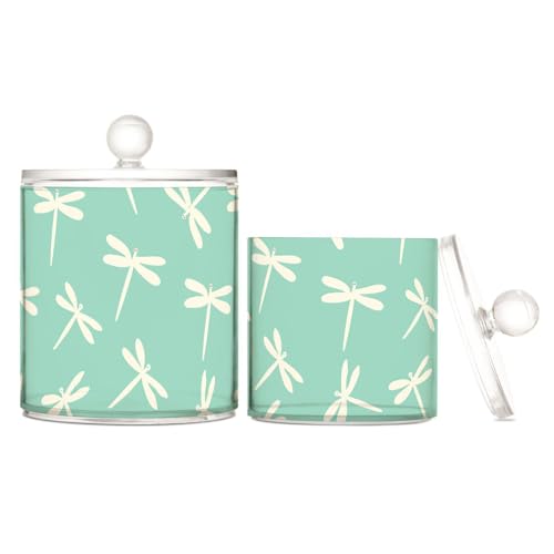miaozhen Oliver Jeffers Style Libelle Marshmallow Jade transparenter Kunststoff-Aufbewahrungsbehälter mit Deckel, Kommode, Essentials, dekorativer Aufbewahrungsbehälter für Wattestäbchen, Wattepads miaozhen Oliver Jeffers Style Libelle Marshmallow Jade transparenter Kunststoff-Aufbewahrungsbehälter mit Deckel, Kommode, Essentials, dekorativer Aufbewahrungsbehälter für Wattestäbchen, Wattepads von miaozhen