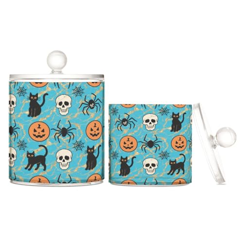 miaozhen Terrifying Blue Halloween Pumpkin Skull Clear Plastic bins for storage with lid Pantry Essentials Decorative storage bins for Wattestäbchen, Wattepads, Zahnseide-Picker, Büroklammern, S 2 miaozhen Terrifying Blue Halloween Pumpkin Skull Clear Plastic bins for storage with lid Pantry Essentials Decorative storage bins for Wattestäbchen, Wattepads, Zahnseide-Picker, Büroklammern, S 2 von miaozhen