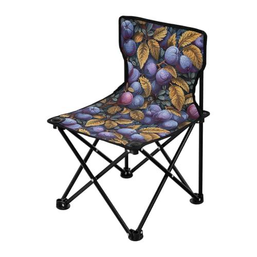 miaozhen Yummy Plums Design Lila Braun Faltbarer Ultraleichter Campingstuhl Ultraleicht Outdoor Stühle mit Tragetasche von miaozhen