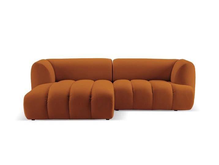 Micadoni 3-Sitzer-Ecksofa Harry links aus Samt Rot Samt 240x72x160 cm NADUVI von micadoni