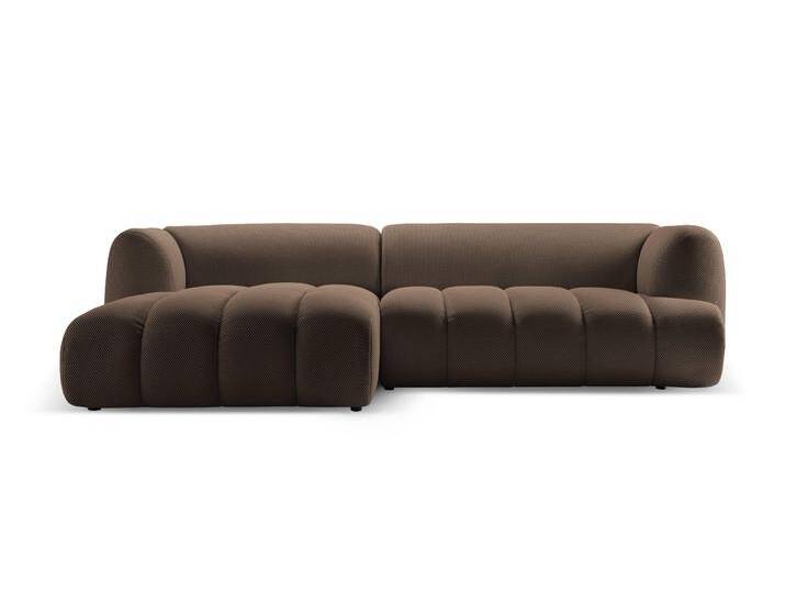 Micadoni 4-Sitzer-Ecksofa Harry links Braun Polyester 260x72x160 cm NADUVI von micadoni