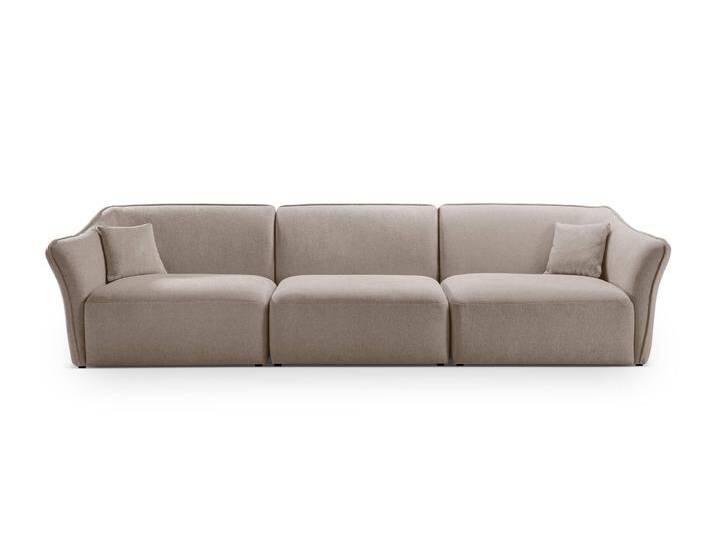 Micadoni 5-Sitzer-Sofa Hailey Bouclé Beige Chenille 102x79x292 cm NADUVI von micadoni