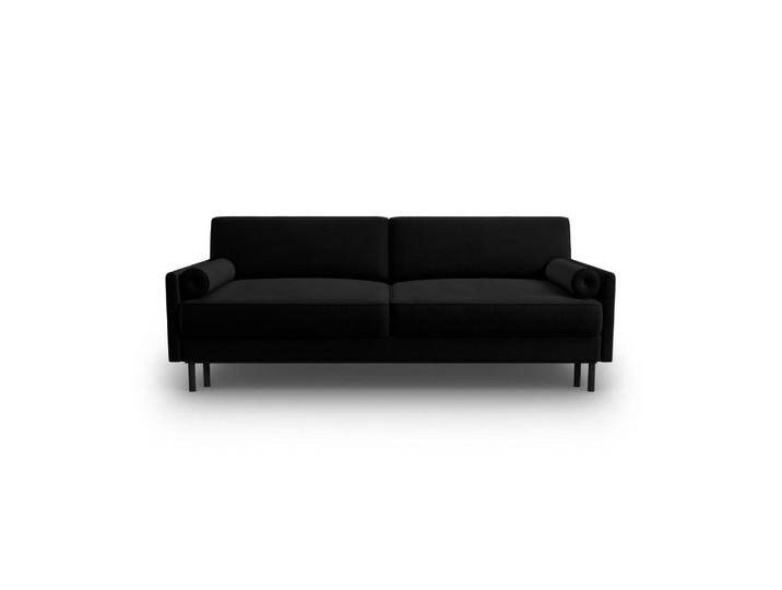 Micadoni AUSKLAPPBARES-SOFA, Schwarz, 3-Sitzer, 97x87x212 cm, Hergestellt in Europa, OEKO-TEX®, Wohnzimmer, Sofas & Couches, Schlafsofas von micadoni
