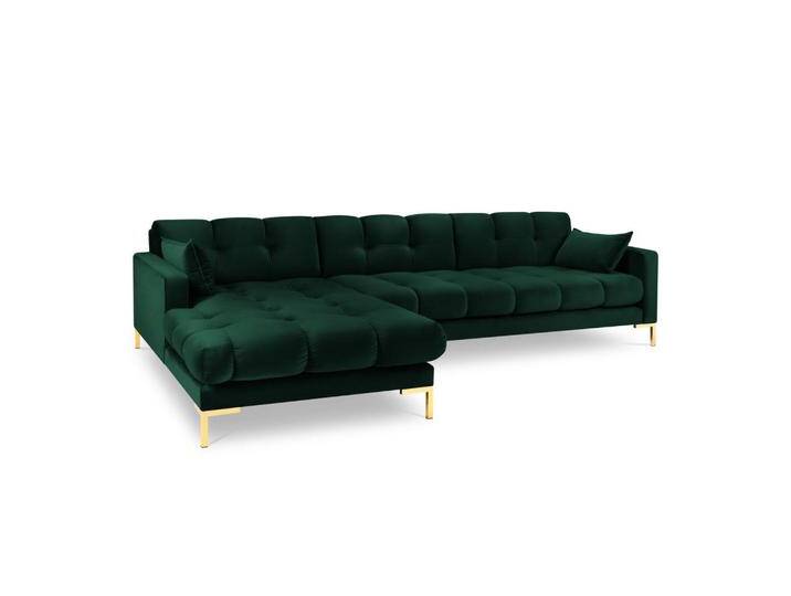 Micadoni ECKSOFA, Grün, 5-Sitzer, L-Form, 293x185 cm, Hergestellt in Europa, OEKO-TEX®, Wohnzimmer, Sofas & Couches, Wohnlandschaften, Ecksofas von micadoni