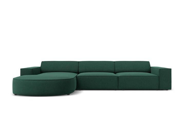 Micadoni Ecksofa Jodie, 4-Sitzer Sofa runde Recamiere, grün, Grün von micadoni