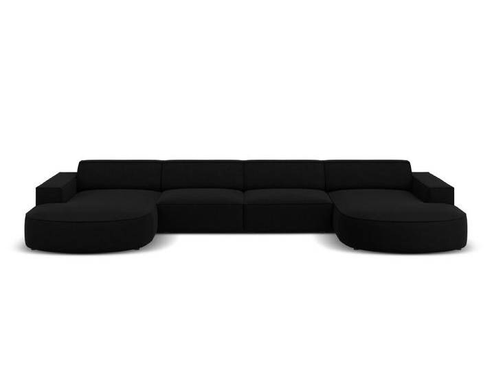 Micadoni Ecksofa Jodie, Panorama 6-Sitzer runde Recamiere, schwarz, Schwarz Micadoni Ecksofa Jodie, Panorama 6-Sitzer runde Recamiere, schwarz, Schwarz von micadoni
