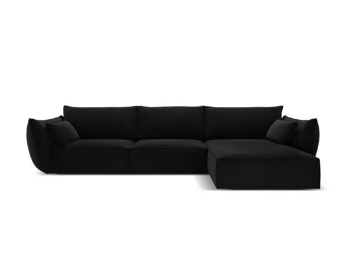 Micadoni Ecksofa Kaelle, 4-Sitzer, schwarz, Schwarz von micadoni