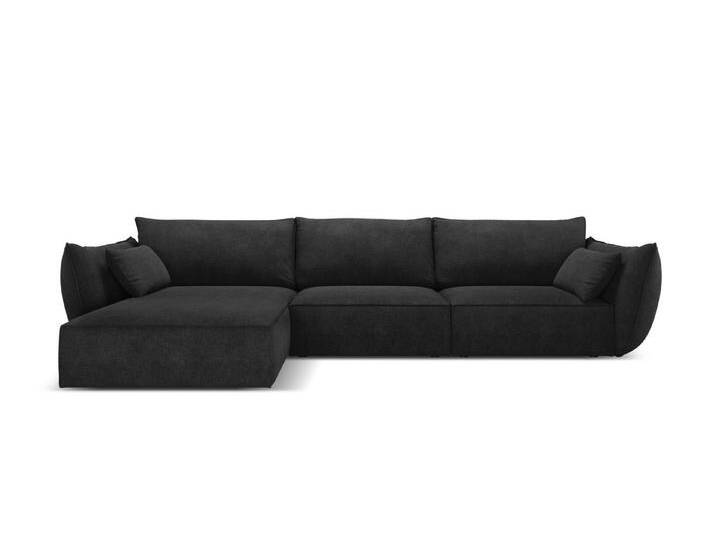 Micadoni Ecksofa Kaelle, 4-Sitzer, schwarz, Schwarz von micadoni