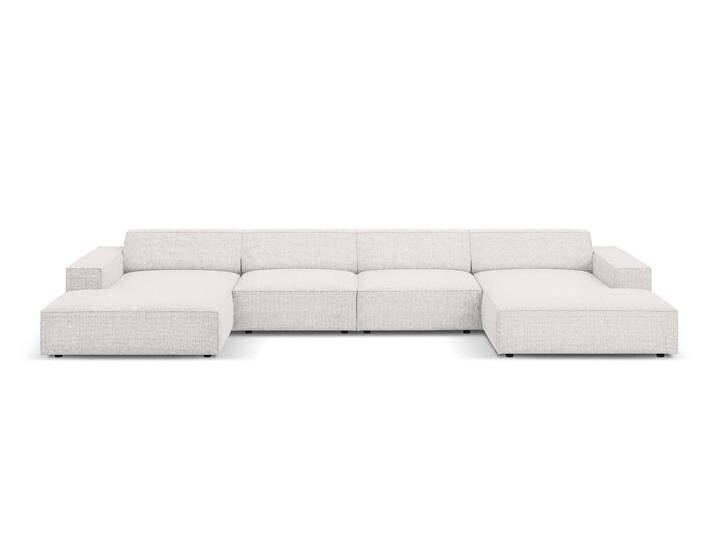 Micadoni Home U-Sofa Jodie Chenille Grau Chenille 364x70x166 cm NADUVI von micadoni