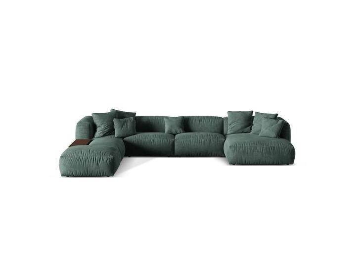 Micadoni PANORAMASOFA, Salbeigrün, 5-Sitzer, U-Form, 280x75x406 cm, Hergestellt in Europa, OEKO-TEX®, Wohnzimmer, Sofas & Couches, Sofas, Bigsofas von micadoni