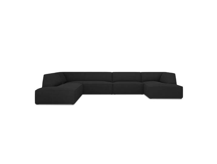 Micadoni PANORAMASOFA, Schwarz, 7-Sitzer, U-Form, 273x69x366 cm, Hergestellt in Europa, OEKO-TEX®, Wohnzimmer, Sofas & Couches, Sofas, Bigsofas von micadoni