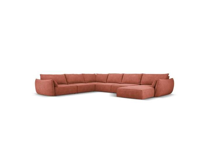 Micadoni PANORAMASOFA, Terracotta, 8-Sitzer, U-Form, 284x85x384 cm, Hergestellt in Europa, OEKO-TEX®, Wohnzimmer, Sofas & Couches, Sofas, Bigsofas von micadoni