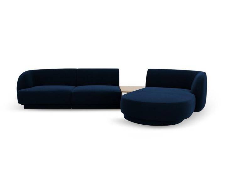 Micadoni Sofa Miley, modular mit Recamiere 3-Sitzer, blau, Königsblau von micadoni