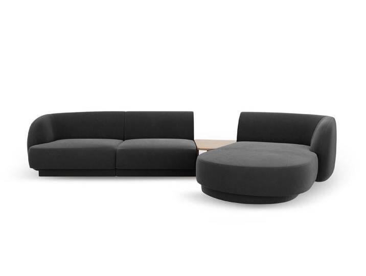 Micadoni Sofa Miley, modular mit Recamiere 3-Sitzer, grau, Grau von micadoni