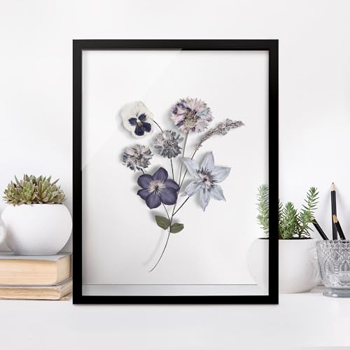 micasia Doppelglasrahmen ohne Rückwand Bilderrahmen Leerrahmen Schwarz mit Glas - Made in Germany - Rahmen für gepresste Blumen Fotorahmen handgefertigt DIY Wohnzimmer Schlafzimmer Küche (20x30cm) von micasia