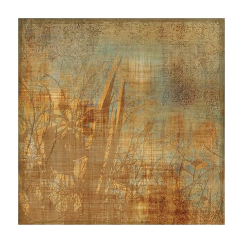 micasia Vinylteppich nass abwischbar Natur Bodenschutz - Made in Germany - Gräser Retro Vintage 2,2mm dünne Vinyl Bodenmatte braun Küche Flur trittsichere Matte 1902 (180x180cm) von micasia