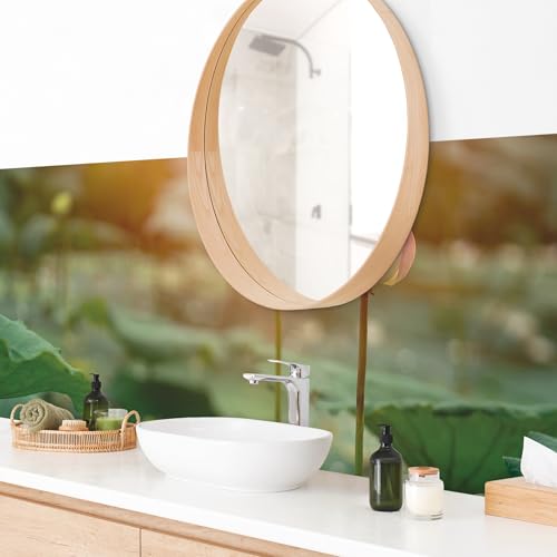 micasia Wandverkleidung Bad selbstklebend wasserfest Blumen fugenlos Wandpaneel - made in Germany - Design Hartfolie matt grün Badrückwand Motiv statt Fliesen 1040-P (210x60cm) von micasia