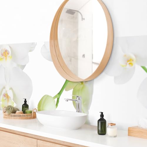 micasia Wandverkleidung Bad selbstklebend wasserfest Blumen fugenlos Wandpaneel - made in Germany - Orchidee Hartfolie matt weiss Badrückwand statt Fliesen 1179 (230x65cm) von micasia