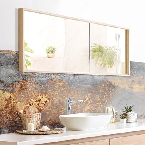 micasia Wandverkleidung Bad selbstklebend wasserfest Muster fugenlos Wandpaneel - made in Germany - Design Hartfolie matt grau Badrückwand Abstrakt statt Fliesen 1061 (245x70cm) von micasia