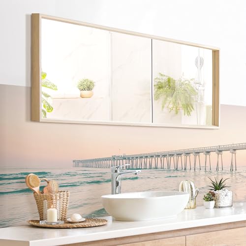 micasia Wandverkleidung Bad selbstklebend wasserfest Strand fugenlos Wandpaneel - made in Germany - Design Hartfolie matt pastell Badrückwand Maritim statt Fliesen 1152-P (210x60cm) von micasia