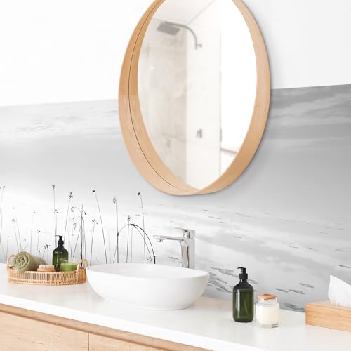 micasia Wandverkleidung Bad selbstklebend wasserfest Strand fugenlos Wandpaneel - made in Germany - Design Hartfolie matt schwarz weiss Badrückwand Maritim statt Fliesen 1070 (300x85cm) von micasia