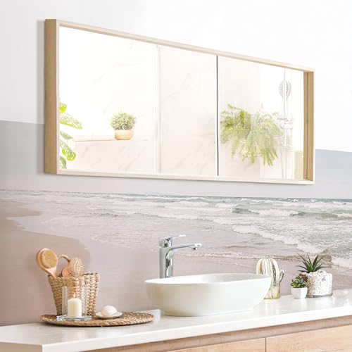 micasia Wandverkleidung Bad selbstklebend wasserfest Strand fugenlos Wandpaneel - made in Germany - Design Hartfolie matt türkis Badrückwand Maritim statt Fliesen 1153-P (160x45cm) von micasia