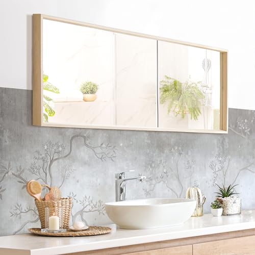 micasia Wandverkleidung Bad selbstklebend wasserfest Wald fugenlos Wandpaneel - made in Germany - Dschungel Hartfolie matt weiss Badrückwand Vintage statt Fliesen 1078 (245x70cm) von micasia