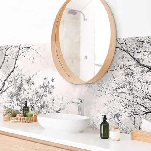micasia Wandverkleidung Bad selbstklebend wasserfest Wald fugenlos Wandpaneel - made in Germany - Gräser Hartfolie matt grau Badrückwand Motiv statt Fliesen 1012 (175x50cm) von micasia