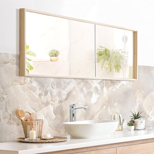 micasia Wandverkleidung Bad selbstklebend wasserfest mit Motiv fugenlos Wandpaneel - made in Germany - Design Hartfolie matt beige Badrückwand Marmoroptik Motiv statt Fliesen 1111-P (175x50cm) von micasia