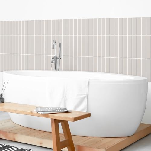 micasia Wandverkleidung Bad selbstklebend wasserfest mit Motiv fugenlos Wandpaneel - made in Germany - Design Hartfolie matt grau Badrückwand Fliesenoptik Unifarben statt Fliesen 1423-P (100x60cm) von micasia