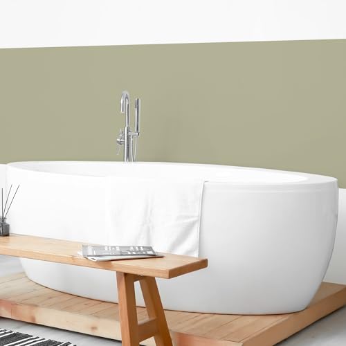 micasia Wandverkleidung Bad selbstklebend wasserfest mit Motiv fugenlos Wandpaneel - made in Germany - Design Hartfolie matt grün Badrückwand Unifarben statt Fliesen 1440 (300x90cm) von micasia