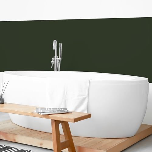 micasia Wandverkleidung Bad selbstklebend wasserfest mit Motiv fugenlos Wandpaneel - made in Germany - Design Hartfolie matt grün Badrückwand Unifarben statt Fliesen 1442 (400x60cm) von micasia