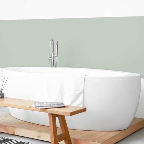 micasia Wandverkleidung Bad selbstklebend wasserfest mit Motiv fugenlos Wandpaneel - made in Germany - Design Hartfolie matt türkis Badrückwand Unifarben statt Fliesen 1388 (50x90cm) von micasia