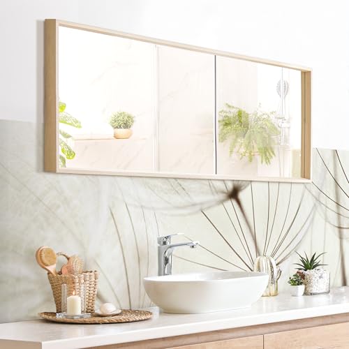 micasia Wandverkleidung Bad selbstklebend wasserfest mit Motiv fugenlos Wandpaneel - made in Germany - Gräser Hartfolie matt beige Badrückwand Motiv statt Fliesen 1133-P (280x80cm) von micasia