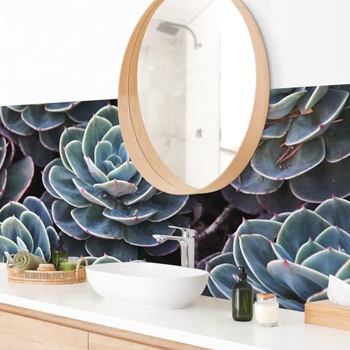 micasia Wandverkleidung Bad selbstklebend wasserfest mit Motiv fugenlos Wandpaneel - made in Germany - Pflanzen Hartfolie matt grün Badrückwand Tropisch statt Fliesen 1156-P (330x95cm) von micasia