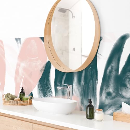 micasia Wandverkleidung Bad selbstklebend wasserfest mit Motiv fugenlos Wandpaneel - made in Germany - Pflanzen Hartfolie matt petrol Badrückwand Abstrakt statt Fliesen 1167-P (230x65cm) von micasia