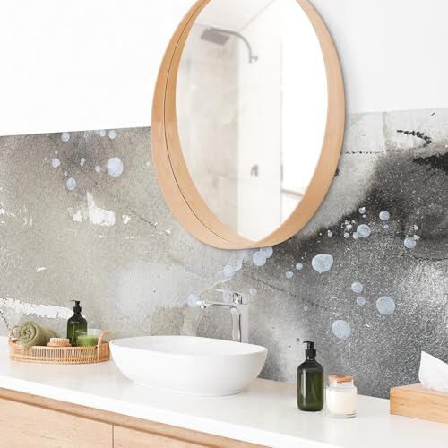 micasia Wandverkleidung Bad selbstklebend wasserfest originell fugenlos Wandpaneel - made in Germany - Design Hartfolie matt grau Badrückwand Abstrakt statt Fliesen 1103 (280x80cm) von micasia