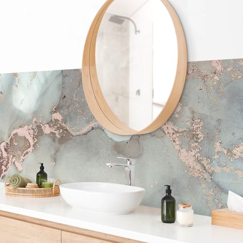 micasia Wandverkleidung Bad selbstklebend wasserfest originell fugenlos Wandpaneel - made in Germany - Design Hartfolie matt pastell Badrückwand Abstrakt statt Fliesen 1043 (280x80cm) von micasia