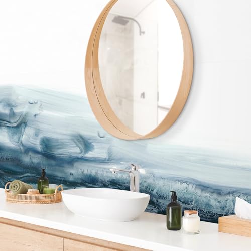 micasia Wandverkleidung Bad selbstklebend wasserfest originell fugenlos Wandpaneel - made in Germany - Design Hartfolie matt petrol Badrückwand Abstrakt statt Fliesen 1094-P (280x80cm) von micasia