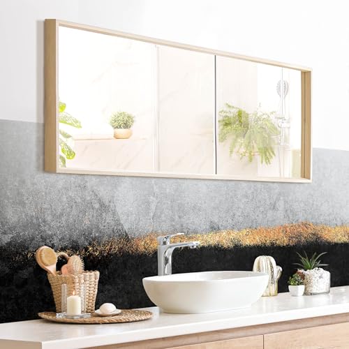 micasia Wandverkleidung Bad selbstklebend wasserfest originell fugenlos Wandpaneel - made in Germany - Design Hartfolie matt schwarz weiss Badrückwand Aquarell Abstrakt statt Fliesen 1002 (245x70cm) von micasia