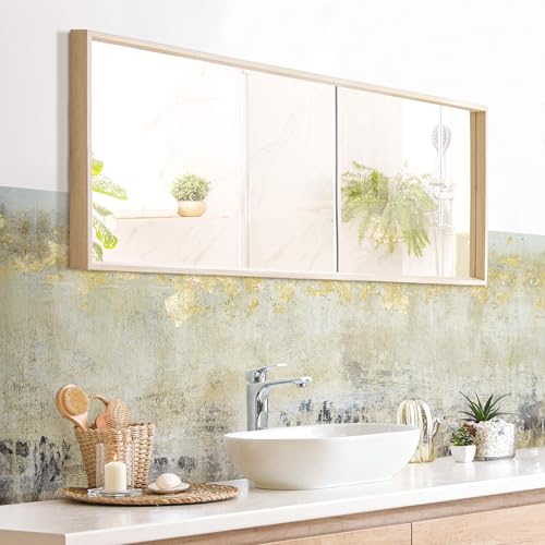 micasia Wandverkleidung Bad selbstklebend wasserfest originell fugenlos Wandpaneel - made in Germany - Design Hartfolie matt weiss Badrückwand Abstrakt statt Fliesen 1054-P (210x60cm) von micasia