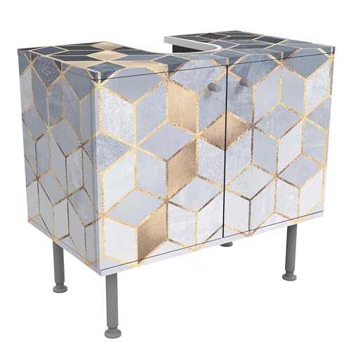 micasia Waschbeckenunterschrank 2 Türen Kunst höhenverstellbar mit Füßen - 60er Breite - Geometrisch Abstrakt Unterschrank Gold Bad Gäste WC Möbel mit Motiv 1848 micasia Waschbeckenunterschrank 2 Türen Kunst höhenverstellbar mit Füßen - 60er Breite - Geometrisch Abstrakt Unterschrank Gold Bad Gäste WC Möbel mit Motiv 1848 von micasia