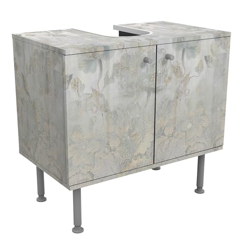 micasia Waschbeckenunterschrank 2 Türen Kunst höhenverstellbar mit Füßen - 60er Breite - Ornamente Shabby Unterschrank Silber Bad Gäste WC Möbel mit Motiv 1805 micasia Waschbeckenunterschrank 2 Türen Kunst höhenverstellbar mit Füßen - 60er Breite - Ornamente Shabby Unterschrank Silber Bad Gäste WC Möbel mit Motiv 1805 von micasia