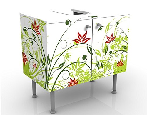 micasia Waschbeckenunterschrank 2 Türen Kunst höhenverstellbar mit Füßen - 60er Breite - originell Modern Unterschrank dekorativ Bad Gäste WC Möbel mit Motiv 1027 von micasia
